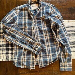 Abercrombie & Fitch Boy’s Blue and Tan Plaid Shirt